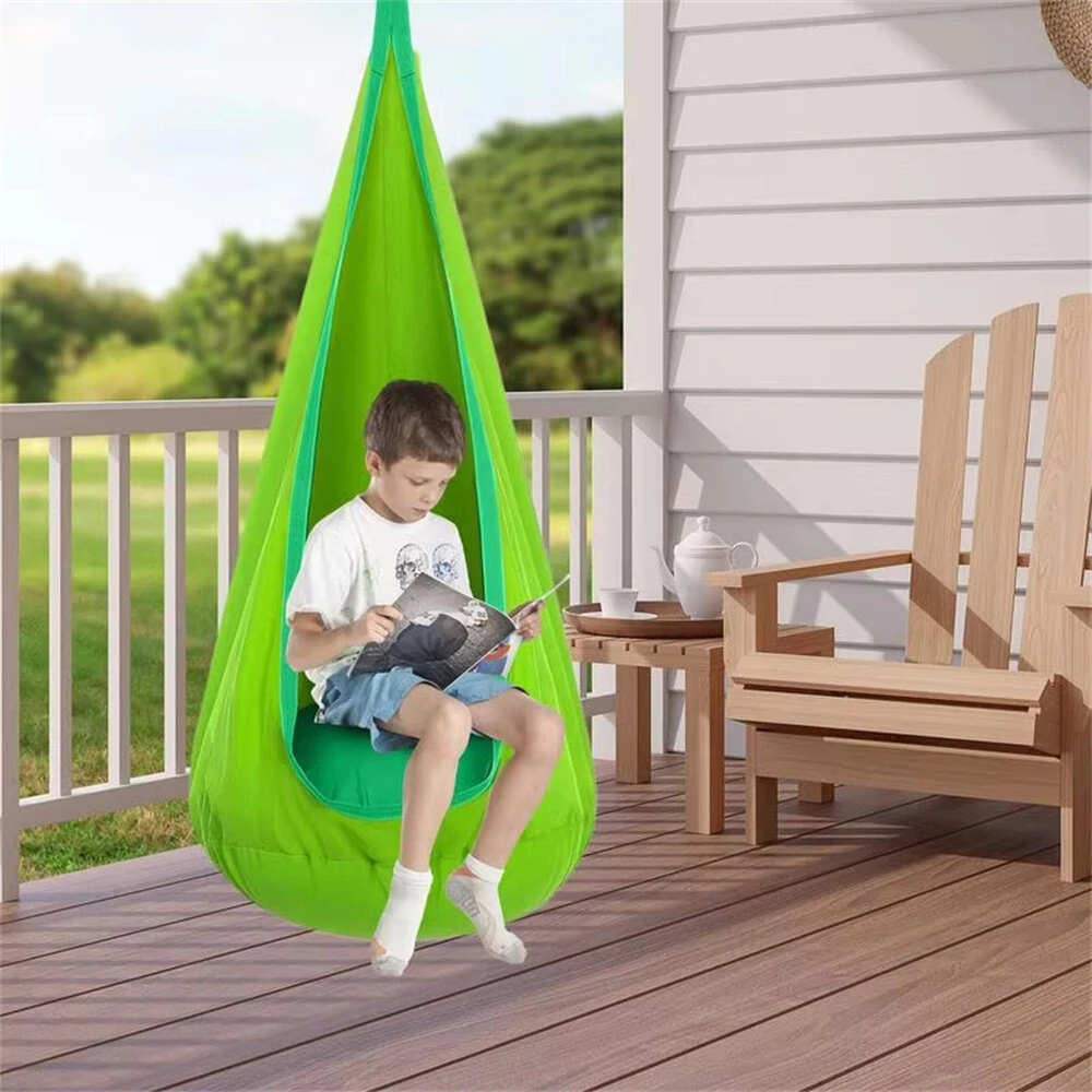 (image for) IPRee Portable Children's Sensory Hanging Chair Hammock Portable Parachute Swing Bed With Inflatable Cushion Indoor/Courtyard Play Seat with Inflatable Cushion