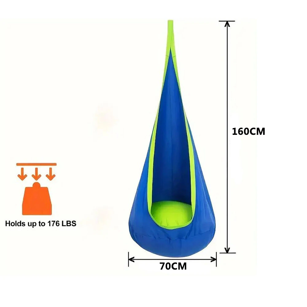 (image for) IPRee Portable Children's Sensory Hanging Chair Hammock Portable Parachute Swing Bed With Inflatable Cushion Indoor/Courtyard Play Seat with Inflatable Cushion