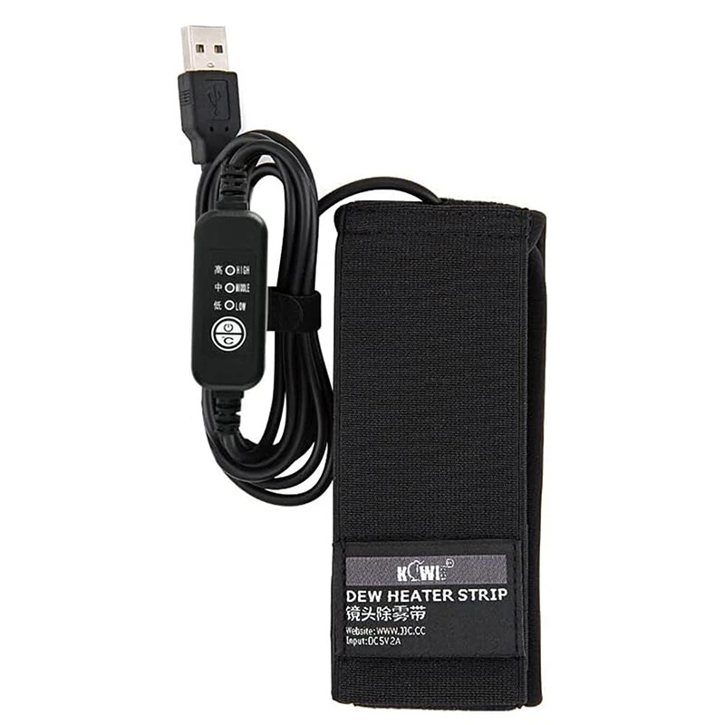 (image for) IPRee USB Lens Heater Warmer Strip with 3 Heat Settings Temperature Regulator for Camera Lens Dew Removing, Lens Heater for Outdoor Telescope Eyepieces Protection